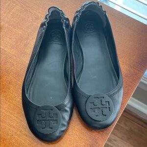Tory Burch Black Leather Flats